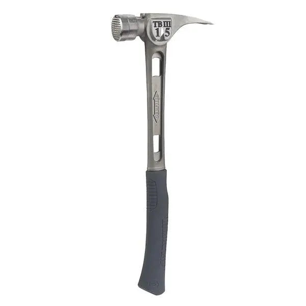 Stiletto Ti-Bone III Titanium Hammer – 15 oz Milled-Face Framing Hammer with Ergonomic Curved Handle