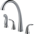 Delta 2480-AR-DST Pilar Two-Handle Widespread Kitchen Faucet  Arctic Finish with Pull-Down Spray