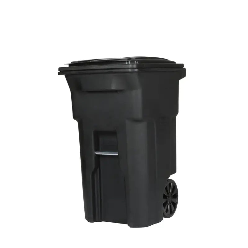 Toter 64-Gallon Outdoor Garbage Can – Black Polyethylene, Lid & Wheels Included