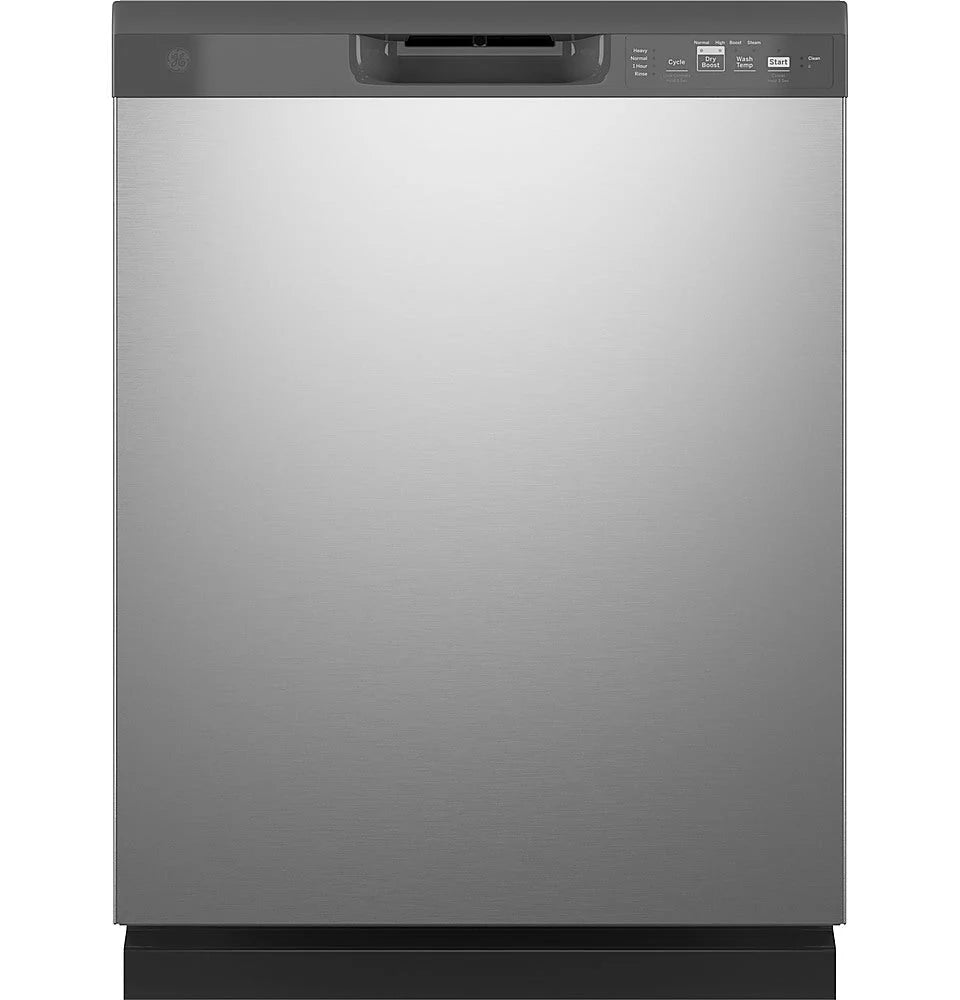 GE - Front Control Built-In Dishwasher with 59 dBA - Stainless steel