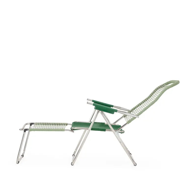 Spaghetti Outdoor Lounge Chair – Sage Green Woven Frame