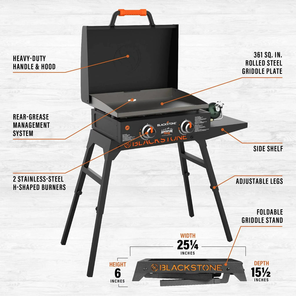Blackstone 1891 Adventure Ready 22" Griddle with Stand and Adapter Hose