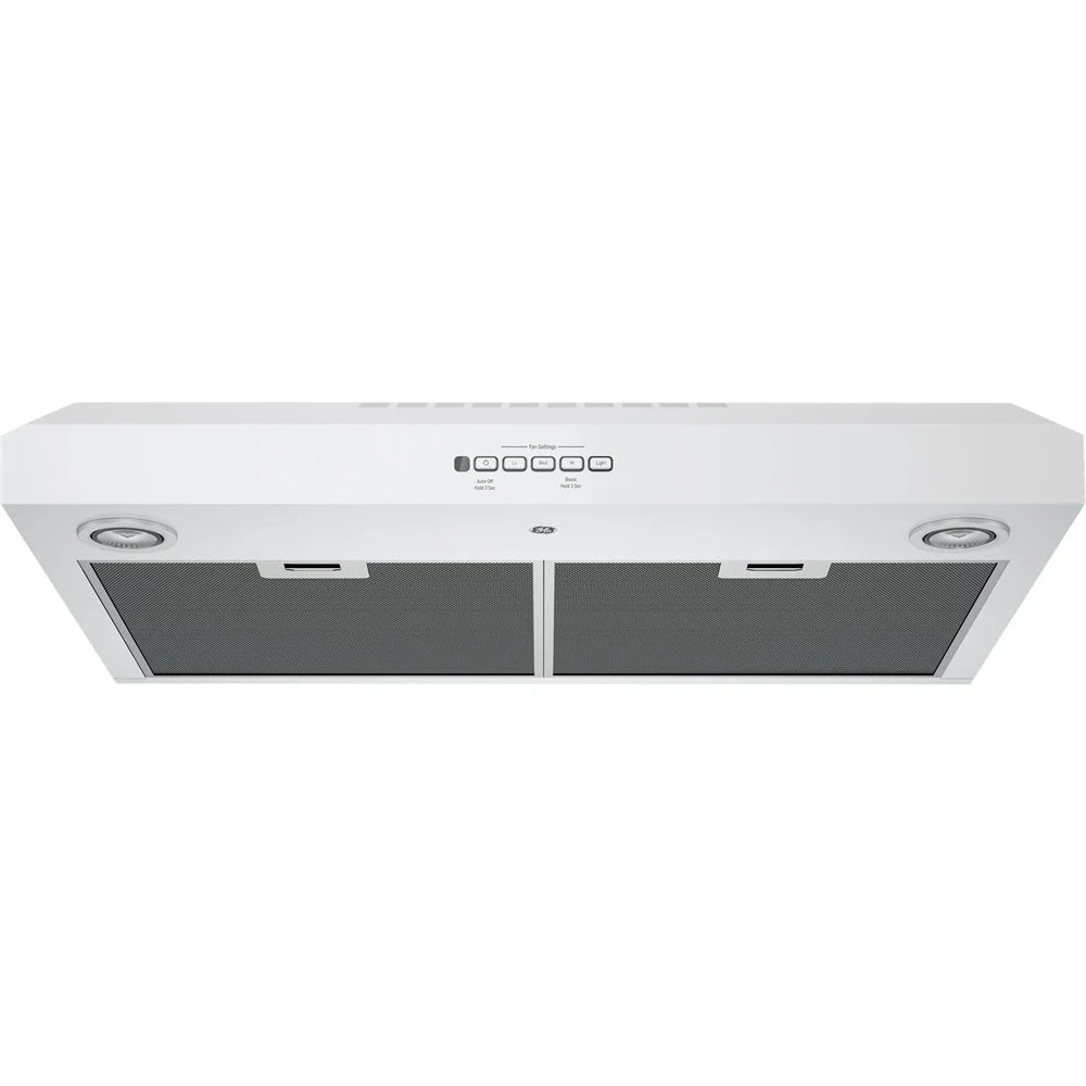 GE - 30" Convertible Range Hood - White on white