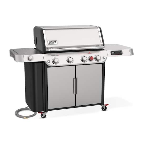Genesis SPX-435 4-Burner Natural Smart Gas Grill in Stainless Steel with Side Burner