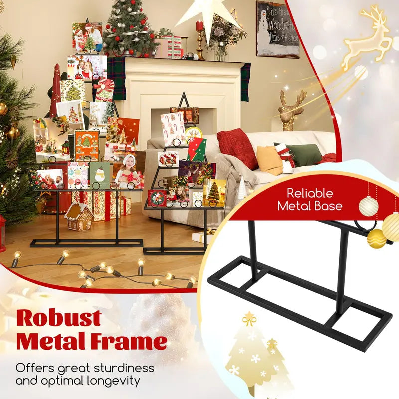 Two-Piece Photo Holder Christmas Tree with 36 Rounded Clips for Holiday Memories