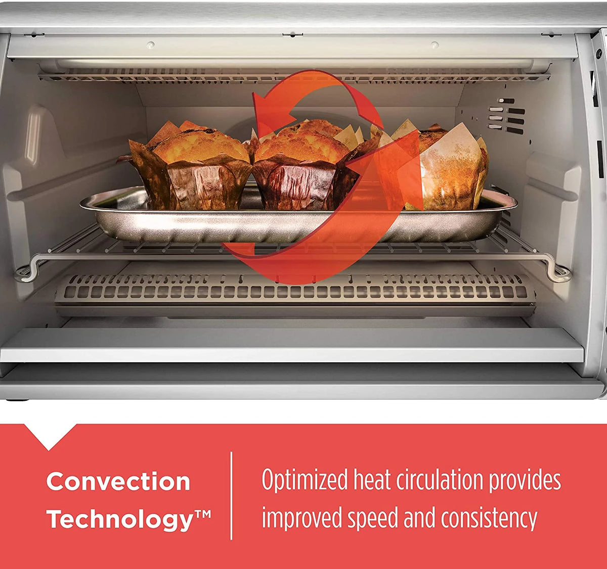 BLACK+DECKER 02648008504 Countertop Convection Toaster Oven . Silver . CTO6335S