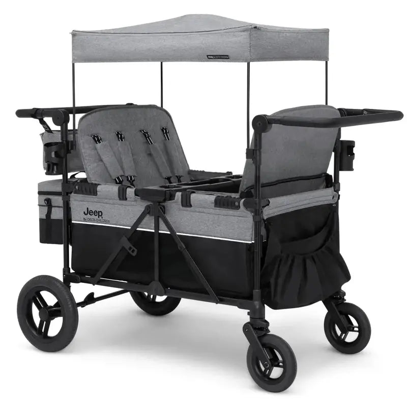 Delta Children Jeep Wrangler 4-Seater Stroller Wagon  Ride-On Toy & Transport Cart