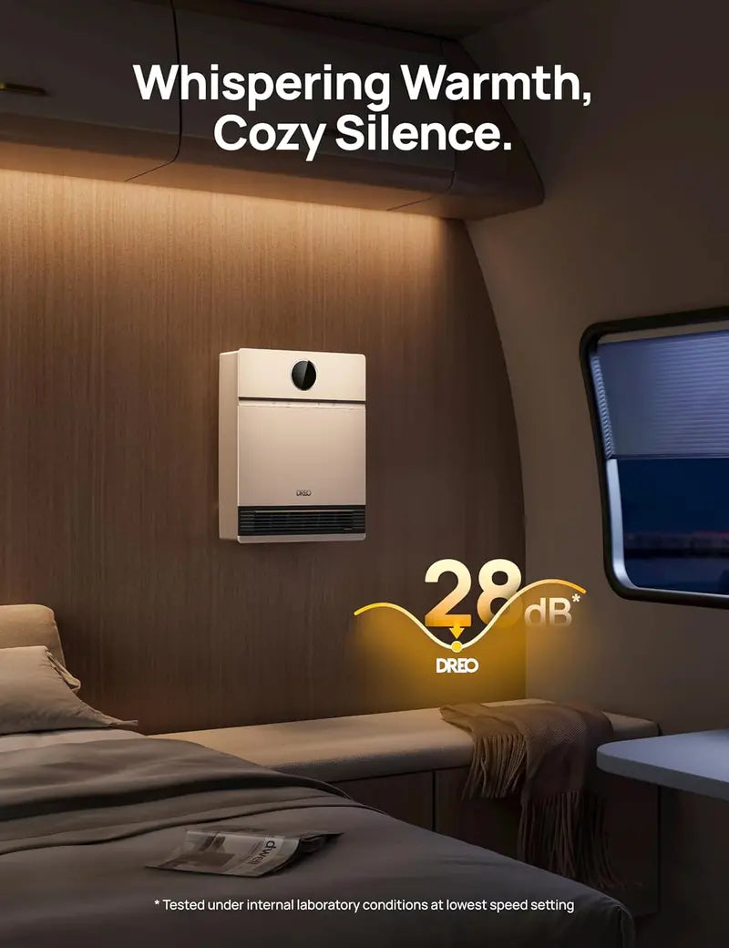 Dreo Smart Wall-Mounted PTC Heater | IP24-Rated Space Heater with 30 Oscillation, Alexa Compatibility, Remote, 24H Timer & Easy Installation for Bedrooms or Offices