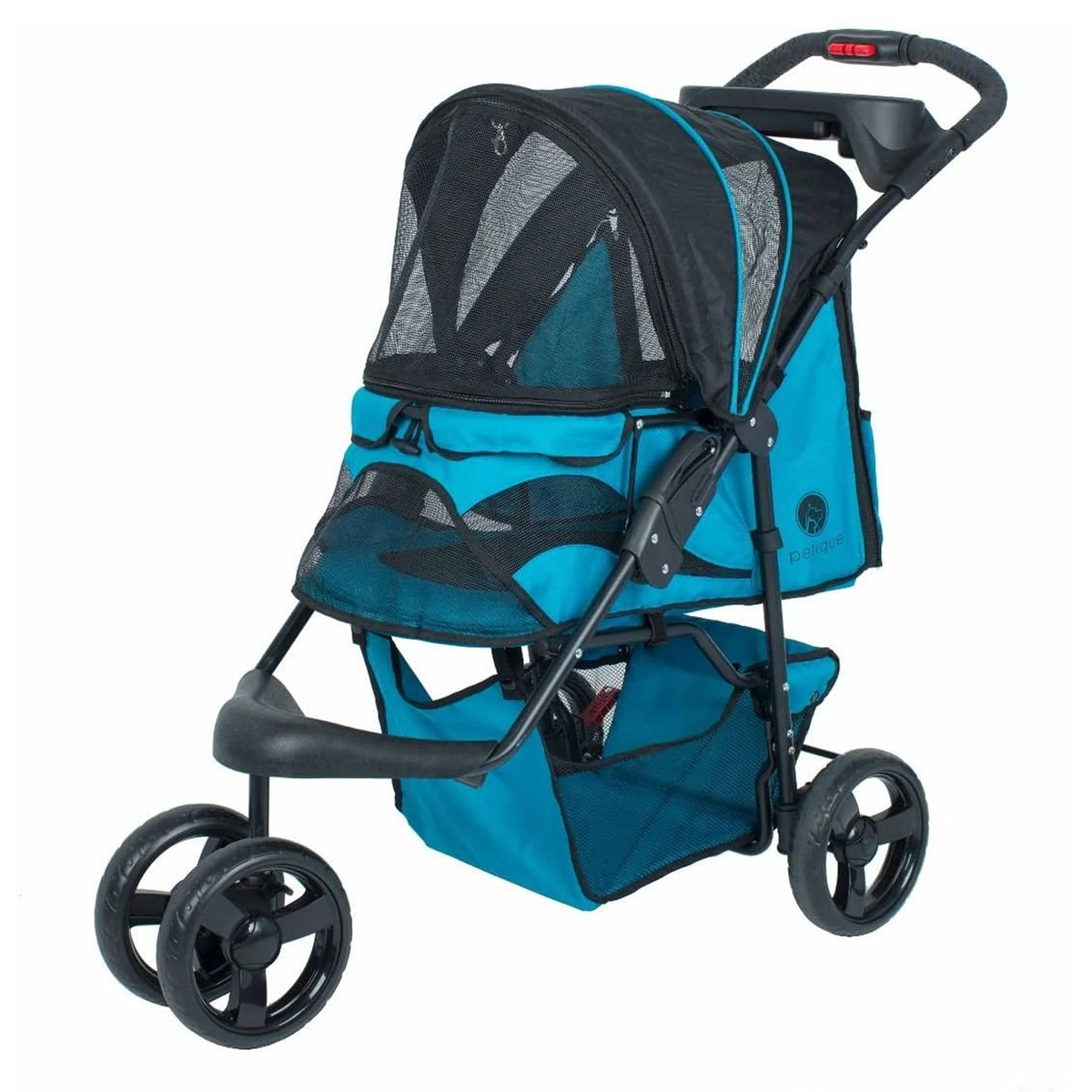 Durable Folding Pet Stroller with Mesh Sides for Dogs & Cats, Mermaid (Open Box)