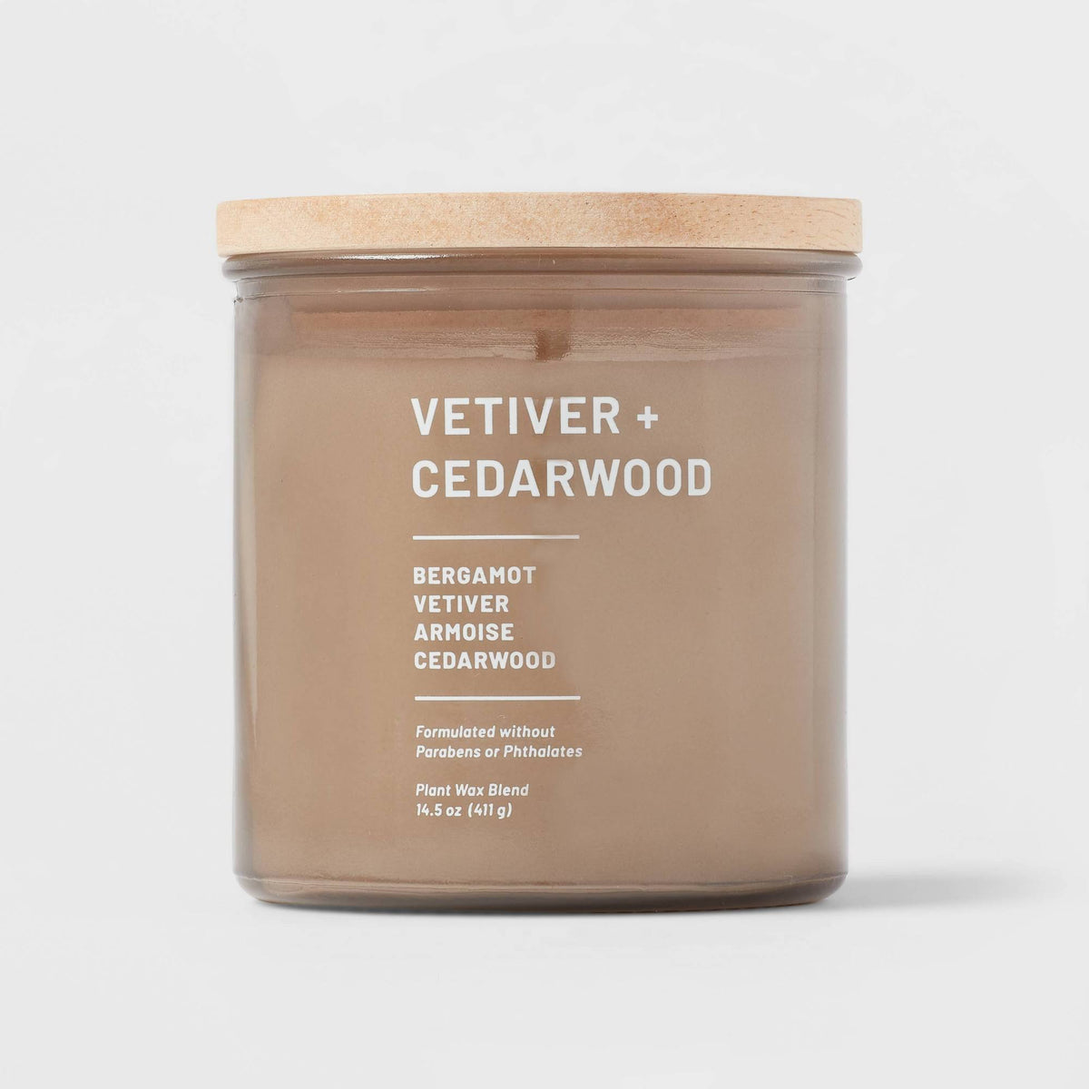 Project 62 14.5 Ounce Vetiver & Cedarwood Lidded Glass Jar 3-Wick Wellness Candle - Each