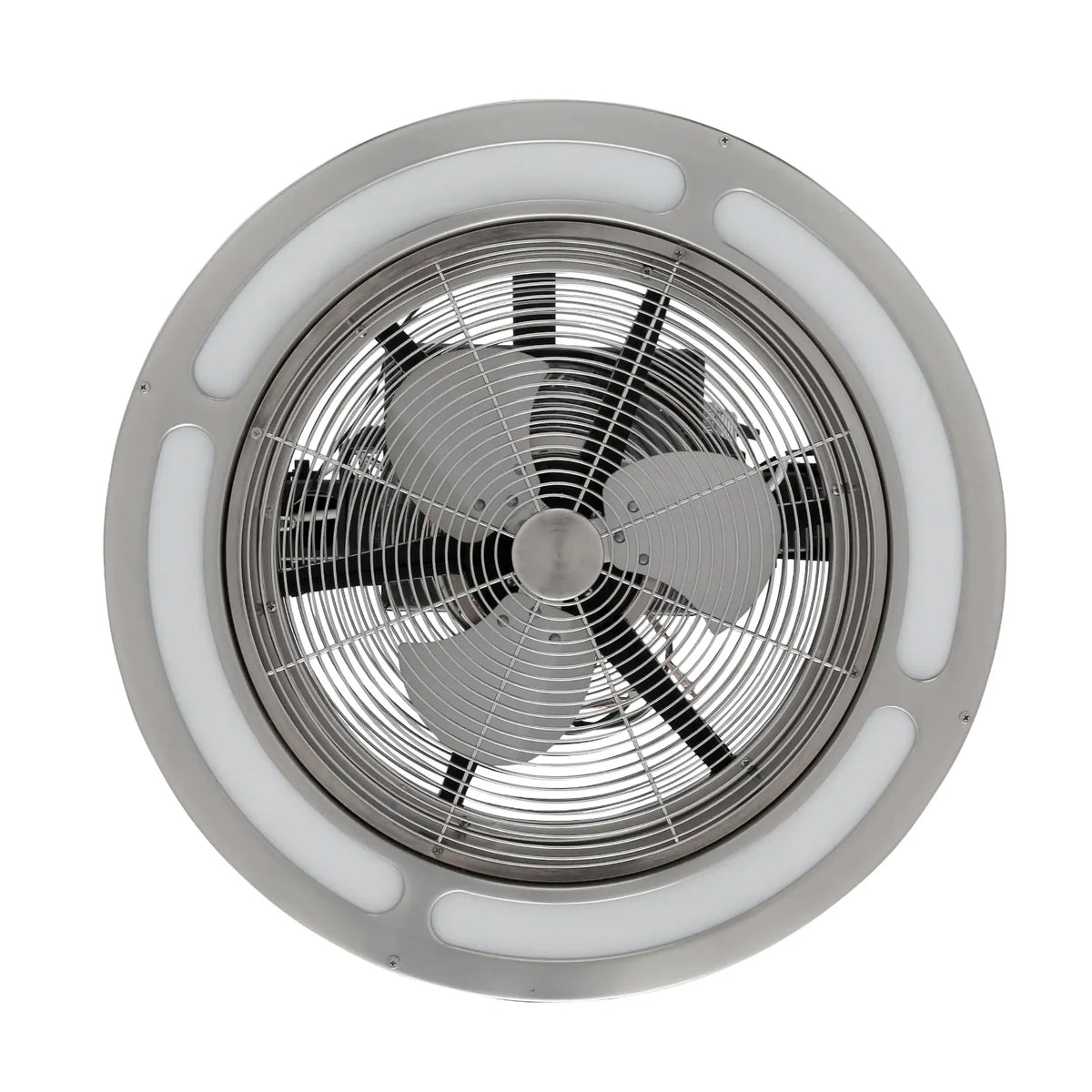 Home Decorators Collection Brette II 23 in. LED Indoor/Outdoor Brushed Nickel Ceiling Fan with Light and Remote Control