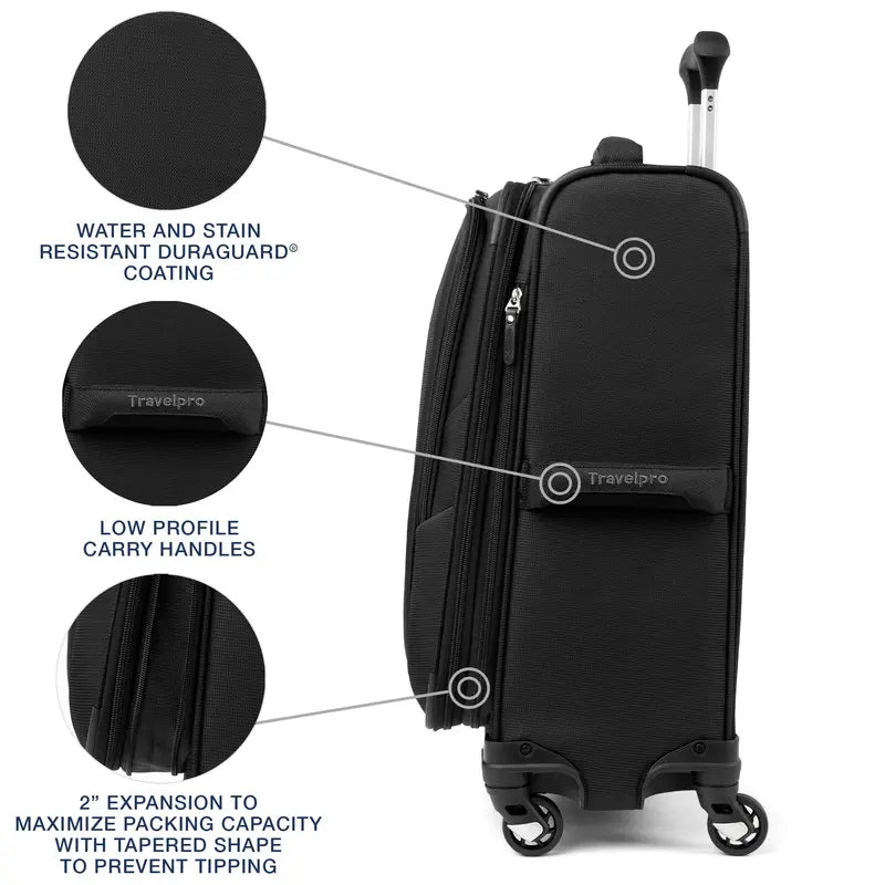 Travelpro Maxlite 5 Carry-On Luggage – Lightweight Expandable Softside Suitcase