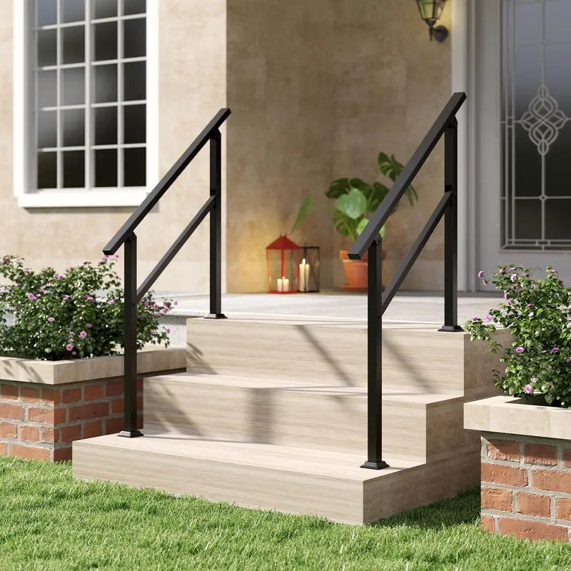 Compact Outdoor Metal Handrail for 0  Steps