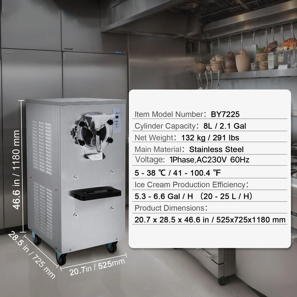 KFFKFF 20 - 25 L/J Capacity Commercial Hard Farm Ice Cream Maker 1 Flavor Automatic Cleaning
