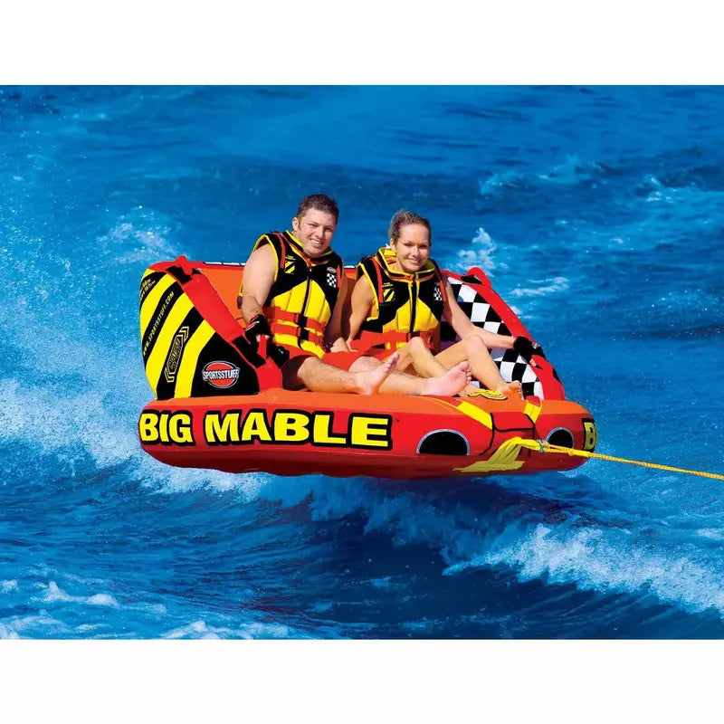 SPORTSSTUFF Big Mable 2-Person Inflatable Towable Tube with Heavy-Duty Cover & Dual Tow Points