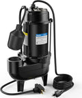 Submersible Sewage Pump – 3/4 HP Cast Iron Unit, 6400 GPH Flow Rate, Automatic Float Switch, 2″ NPT Discharge for Residential Basements & Pits
