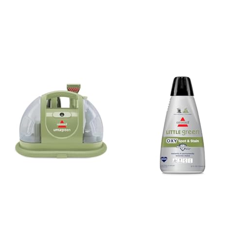 Bissell Multi-Purpose Portable Carpet and Upholstery Cleaner, 1400B, Green with Bissell 74R7 Pet Stain & Odor Portable Machine Formula, 32-Ounce, Fl Oz