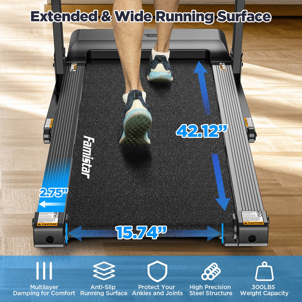 Folding Treadmill W/ Incline, 3.5HP Treadmill for Home W/330 lb Capacity, 71 Programs