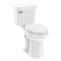 Cotton White Elongated Two-Piece Toilet  ADA-Compliant Universal Height, 1.28 GPF Siphonic Flush, Soft-Close Seat