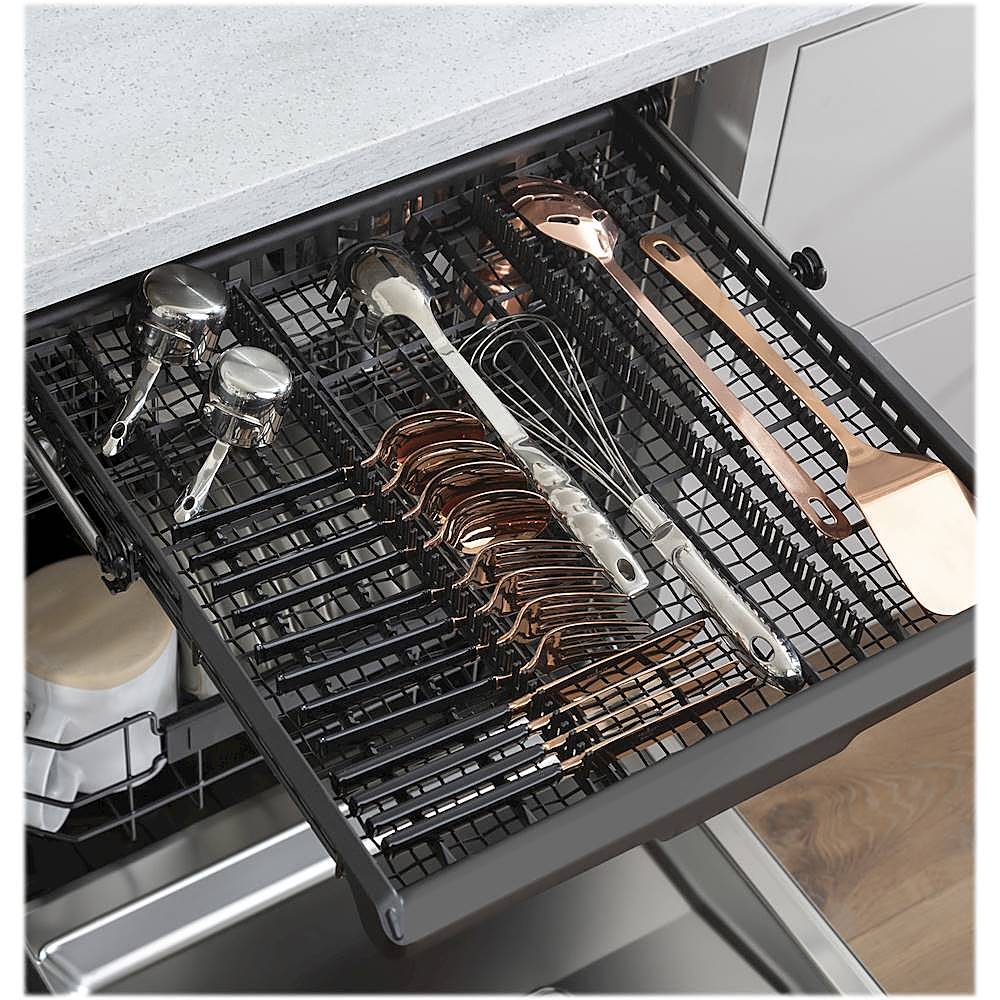 Café - 24" Top Control Tall Tub Built-In Dishwasher with Stainless Steel Tub and Silverware Jets - Stainless steel