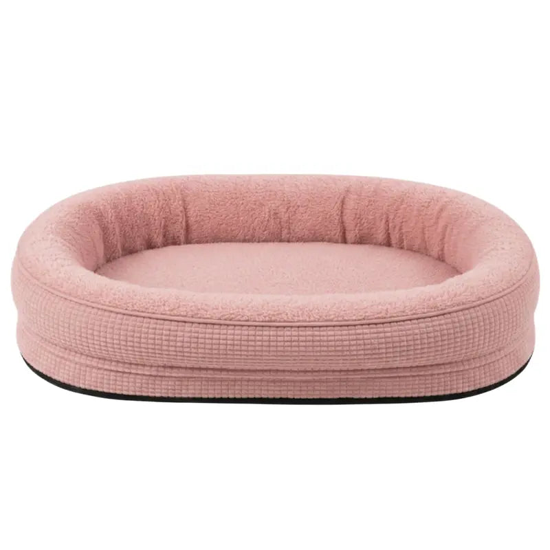 Structured Pet Bed with Elevated Bolsters and Fully Zippered, Washable Cover