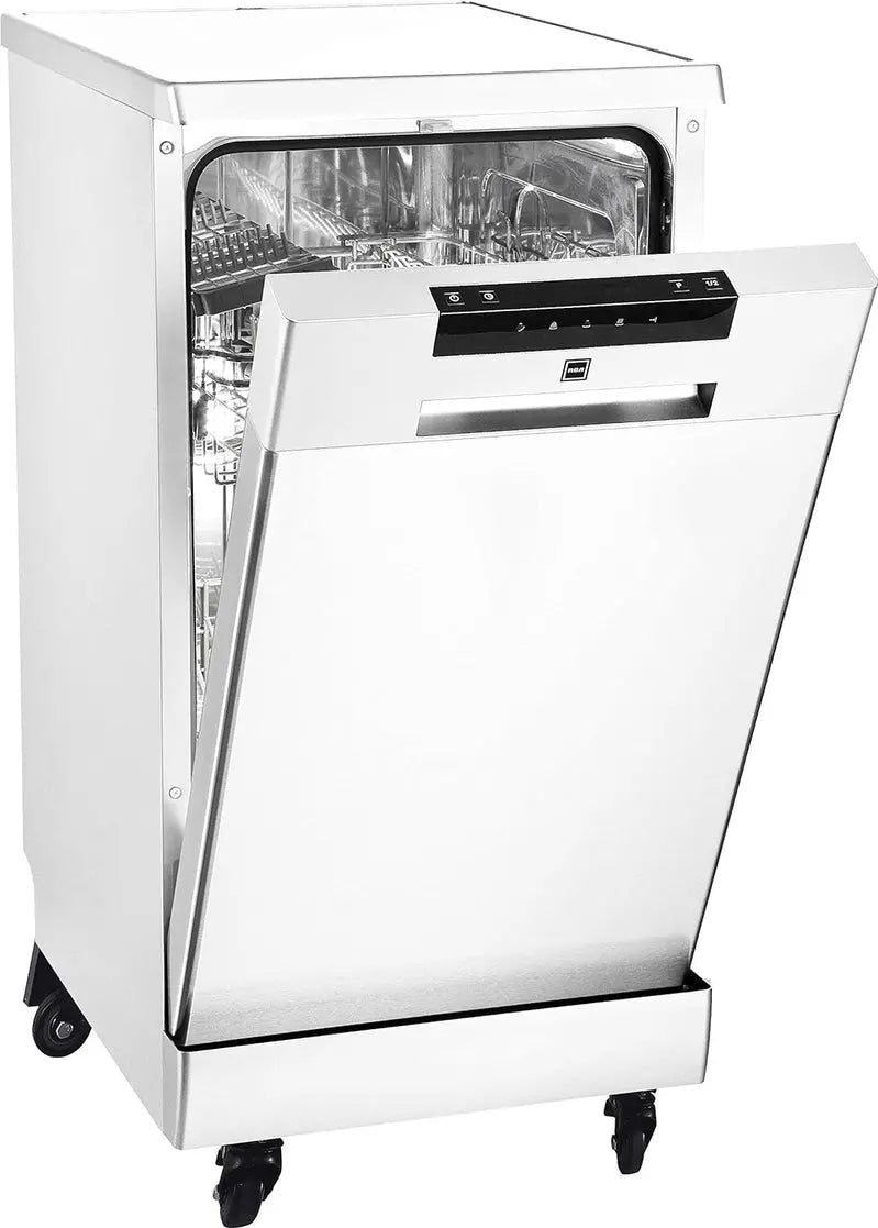 Compact 18-Inch Portable Dishwasher  8-Place Setting Capacity, White Countertop Model