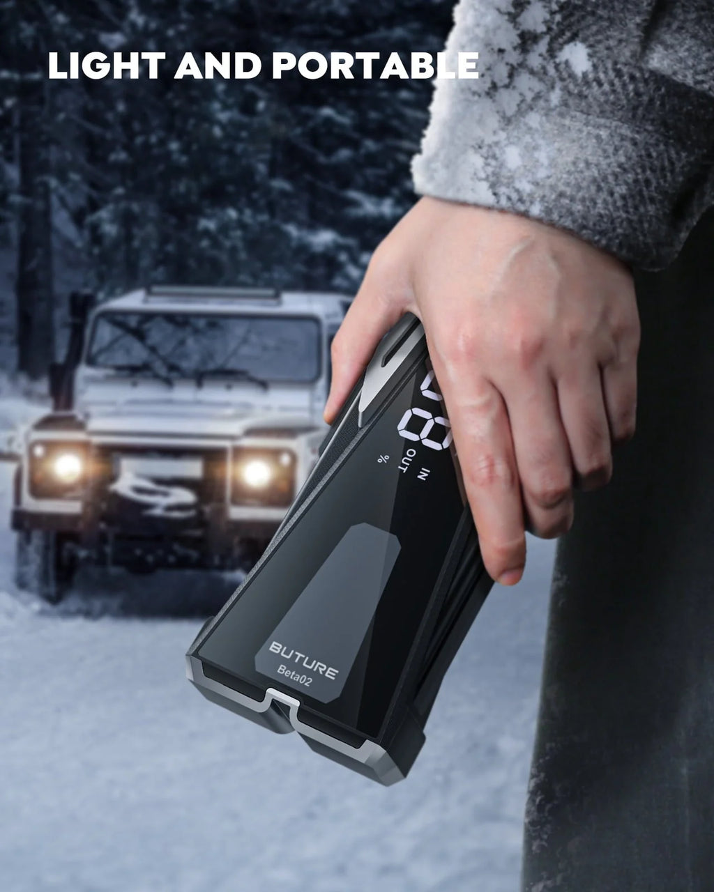 Car Jump Starter Booster 2500A 21800mAh Powerful Car Battery Jump Starter With Large Display Lighting Charging Function Safe/Durable/Portable Buture