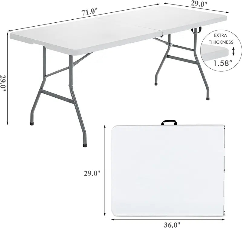 Three-Piece Portable Picnic Set – 6-Foot Weather-Resistant Folding Table & Benches