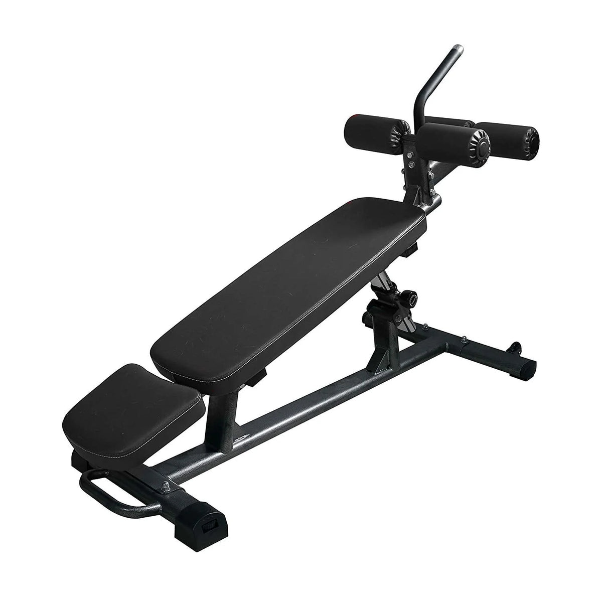 Finer Form Semi, Commercial Sit up Bench Elite, Reverse Crunch Handle for Ab Exercises, Reverse Crunch and Decline Sit up with 4 Adjustable Height Settings, Black
