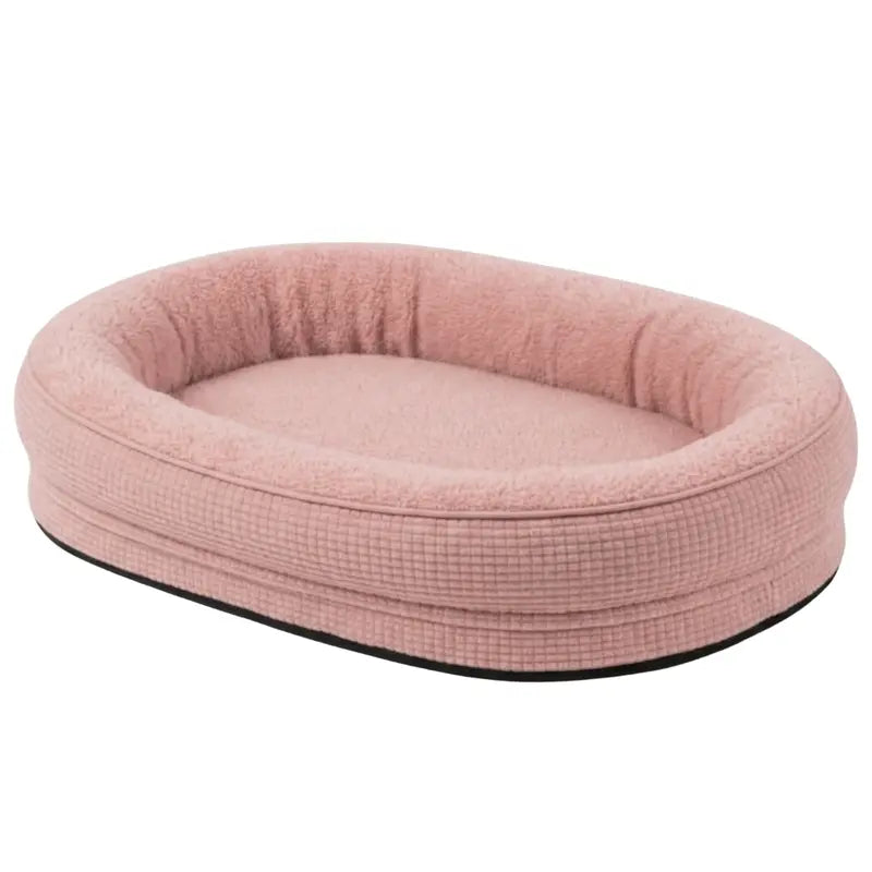 Structured Pet Bed with Elevated Bolsters and Fully Zippered, Washable Cover