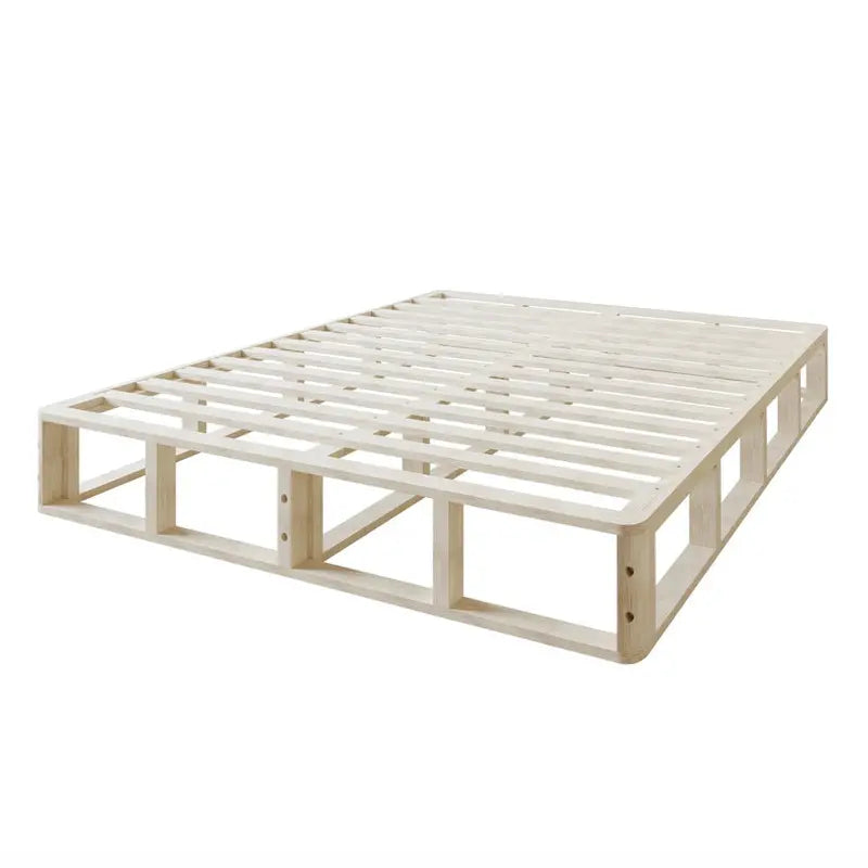 CraftPorch Solid Wood Box Spring Foundation  8-Inch Low-Profile Base with Reinforced Wooden Slats for Mattress Support