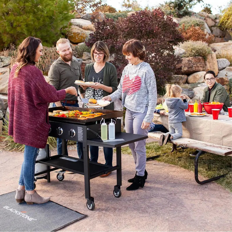 Commercial-Style 36 4-Burner Gas Griddle Station  Propane-Powered Flat Top Grill with Side Stands