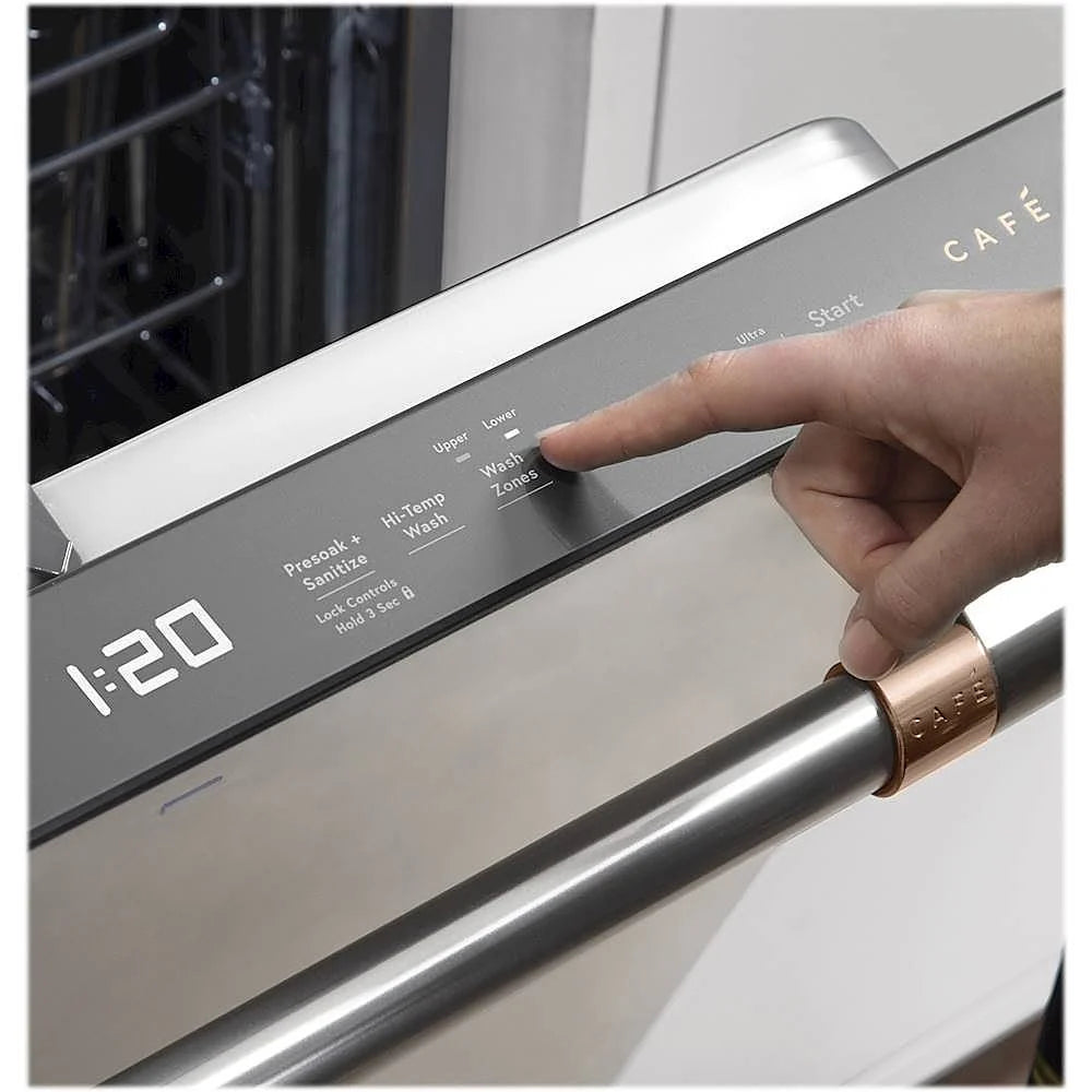 Café - 24" Top Control Tall Tub Built-In Dishwasher with Stainless Steel Tub - Stainless steel