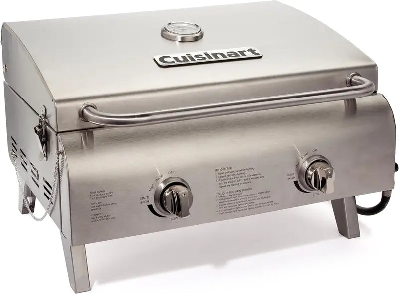 Cuisinart Chef Style 2-Burner Tabletop Propane Grill  Lightweight Outdoor Cooking
