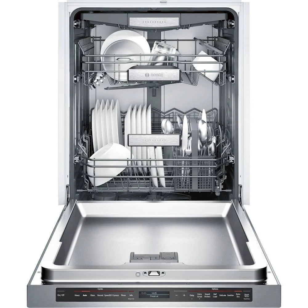 Bosch - Benchmark Top Control Built-In Dishwasher with Stainless Steel Tub, 3rd Rack, 38 dBa - Stainless steel