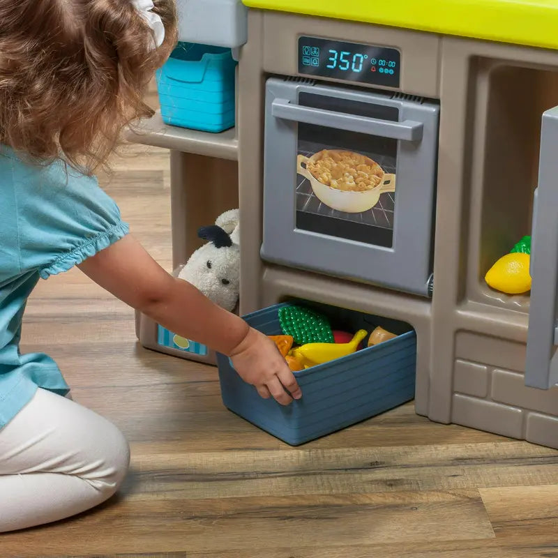 Step2 Contemporary Chef Play Kitchen – Brown and White Plastic Design