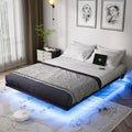 OLEVS Queen Floating Bed Frame – Modern Metal Platform with Integrated Smart LED Lighting