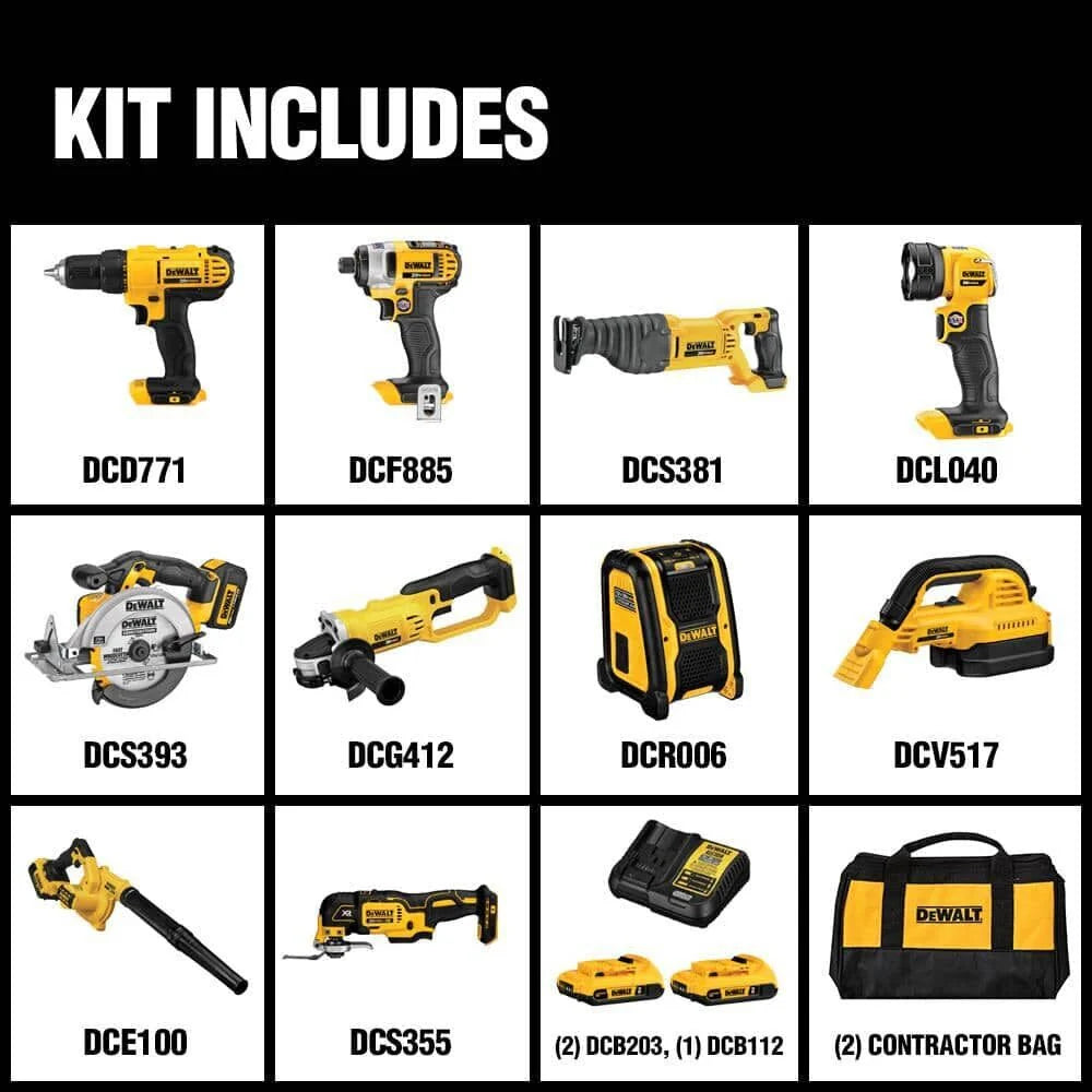 DW 20V MAX 10 Tool Combo Kit DCK1020D2