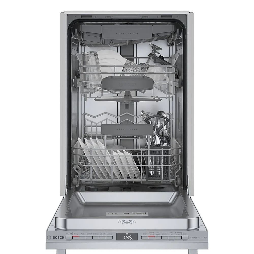 Bosch - 800 Series 18" Top Control Smart Built-In Dishwasher with 3rd Rack and 44 dBA - Silver