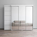 Tri-Mirror Full-Height Wardrobe Cabinet