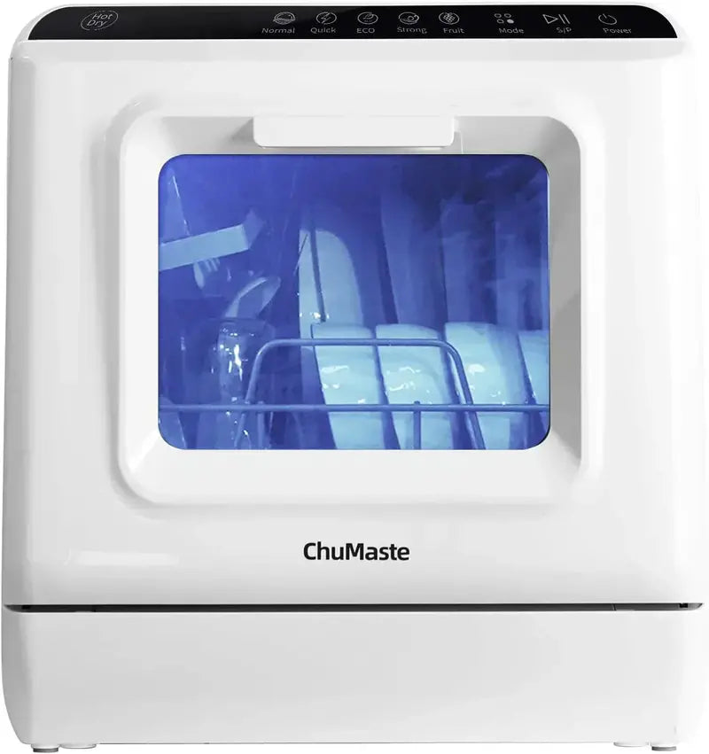 Compact Double-Spray Arm Countertop Dishwasher for Easy On-Demand Cleaning