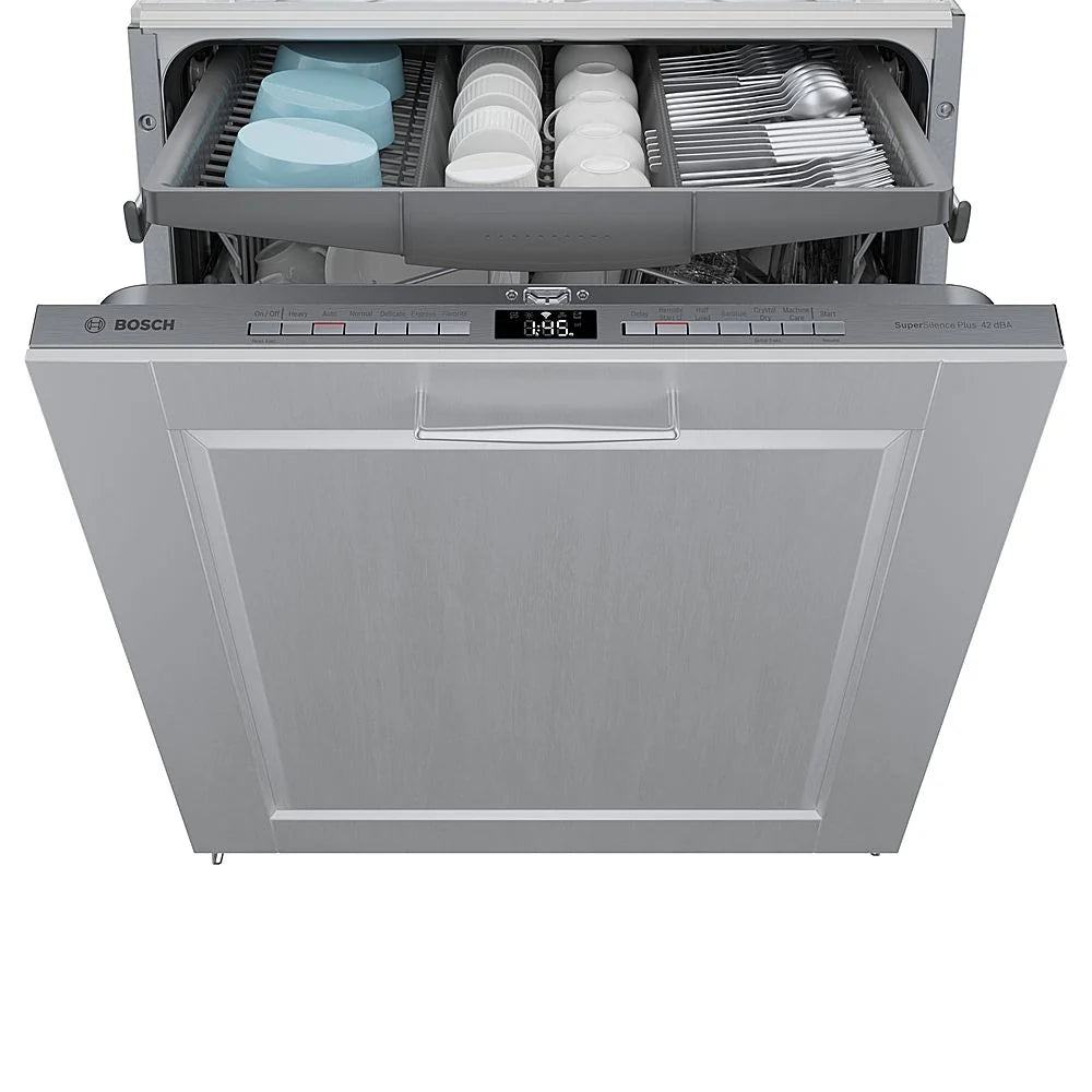 Bosch - 800 Series 24" Top Control Smart Built-In Dishwasher with 3rd Rack and 42 dBA - Custom Panel Ready
