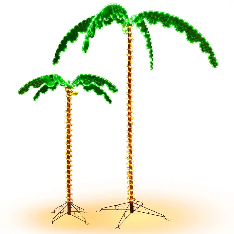 Outdoor Lighted Palm Tree Decor – Weatherproof Illuminated Patio Accent for Evening Ambiance
