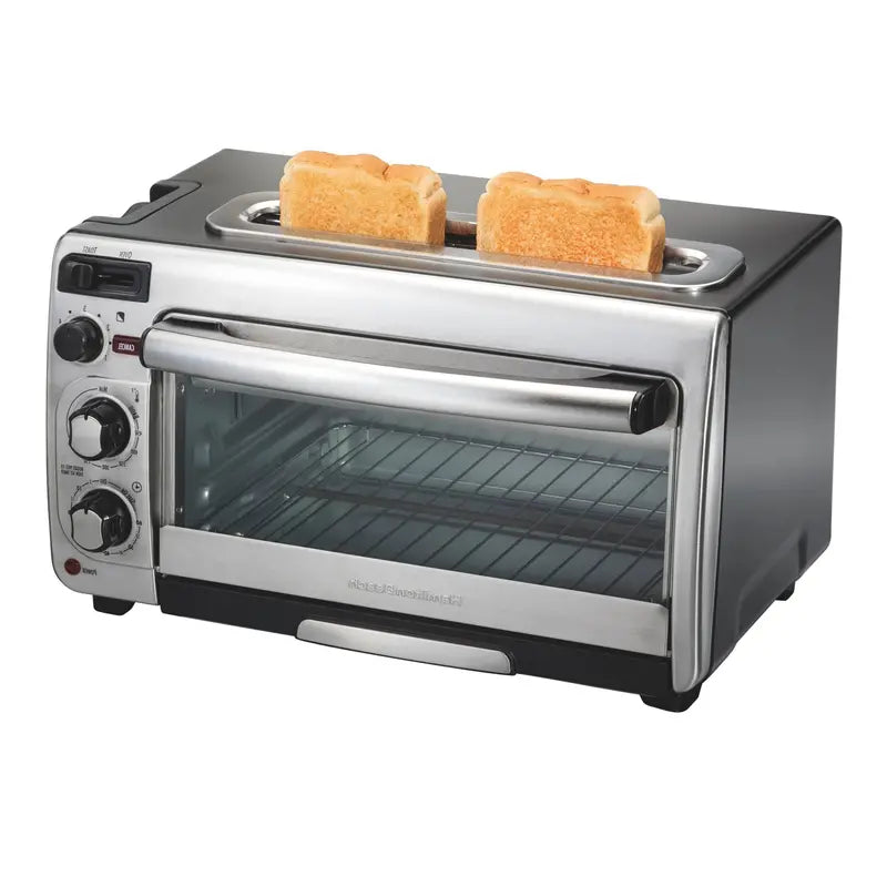 Dual-Function Countertop Appliance: Toaster Oven Combo with Bake, Broil, and Toast Settings