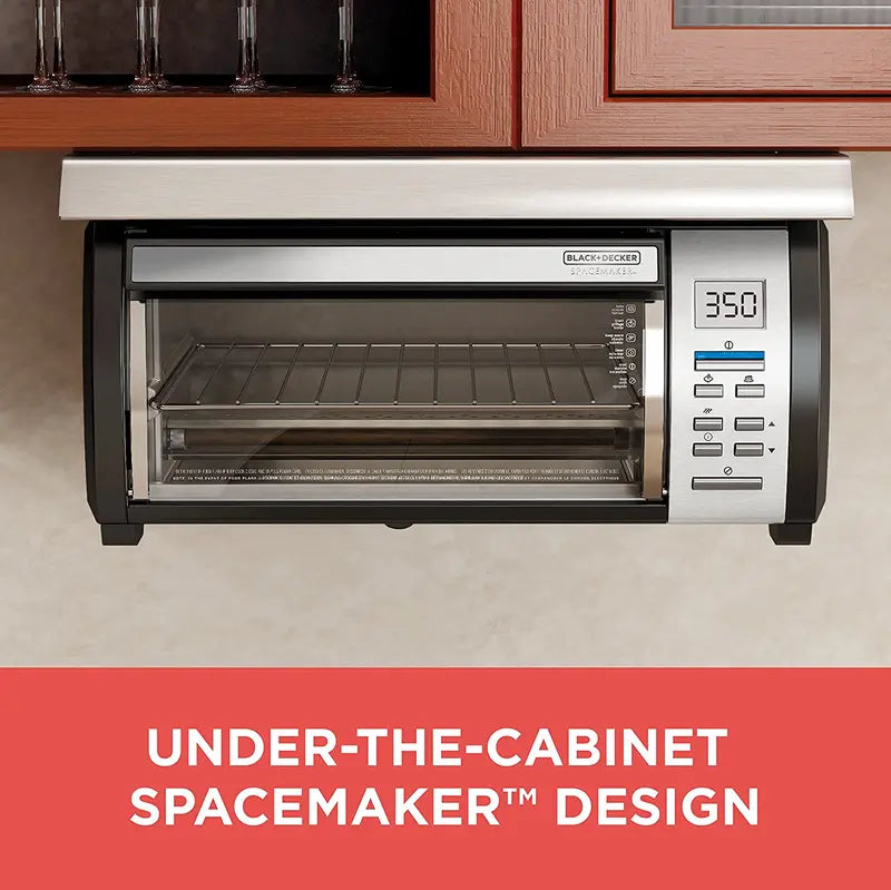 Spacemaker Under-Counter Toaster Oven – Compact Black/Stainless Steel Model (TROS1000D) for Small Kitchens