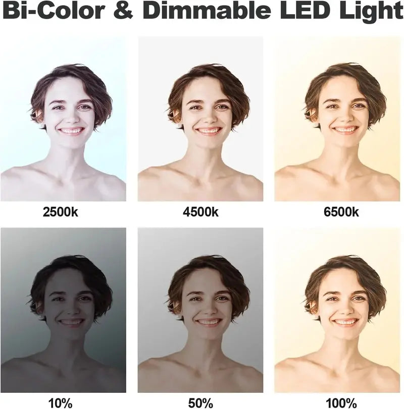 D50 LED Bi-Color Video Light Panel  15.4-Inch, 45W, Dimmable 3000K 000K, CRI 96+ for Streaming, Film, and Studio Use