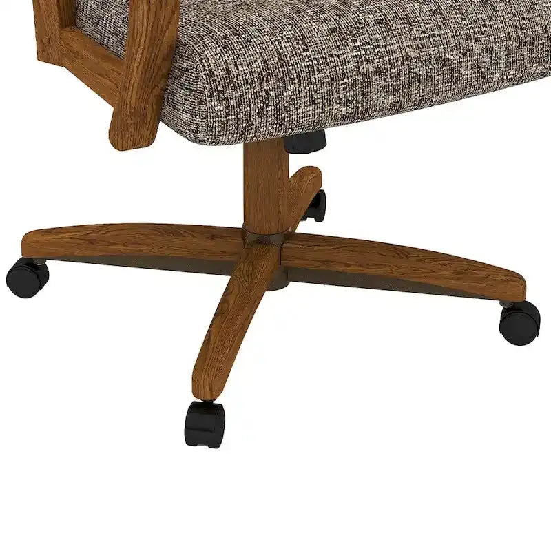 Darell Caster Dining Chair by Chromcraft  Chestnut-Finished Modern Seating