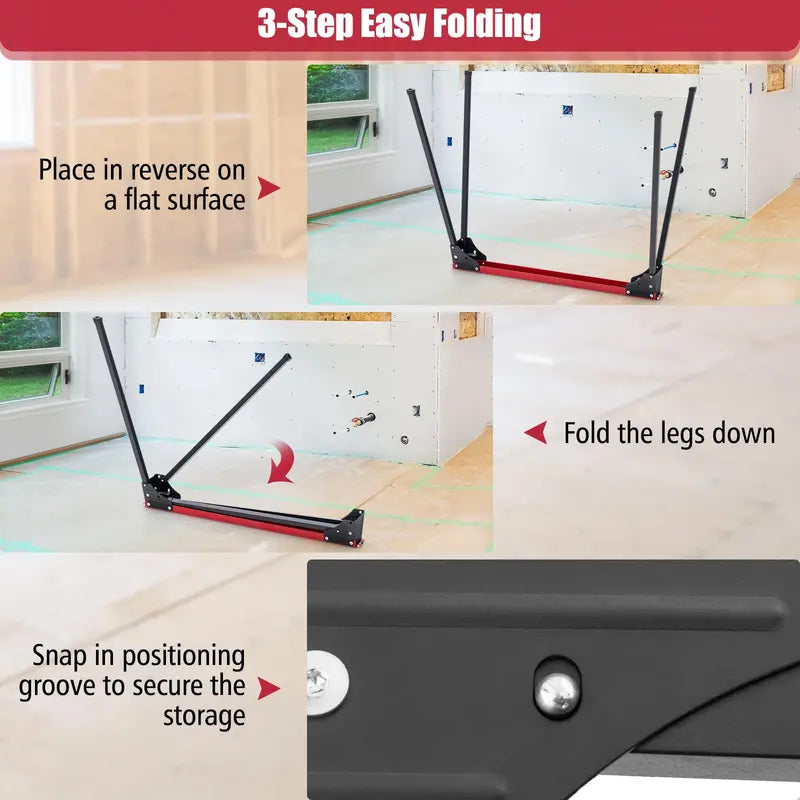 Two-Piece Folding Sawhorse Set for DIY Projects, Carpentry & On-Site Support