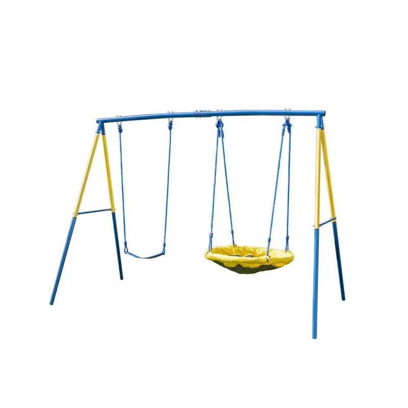 Sportspower Heavy-Duty Metal Swing Set – A-Frame Design, 300-Lb Capacity
