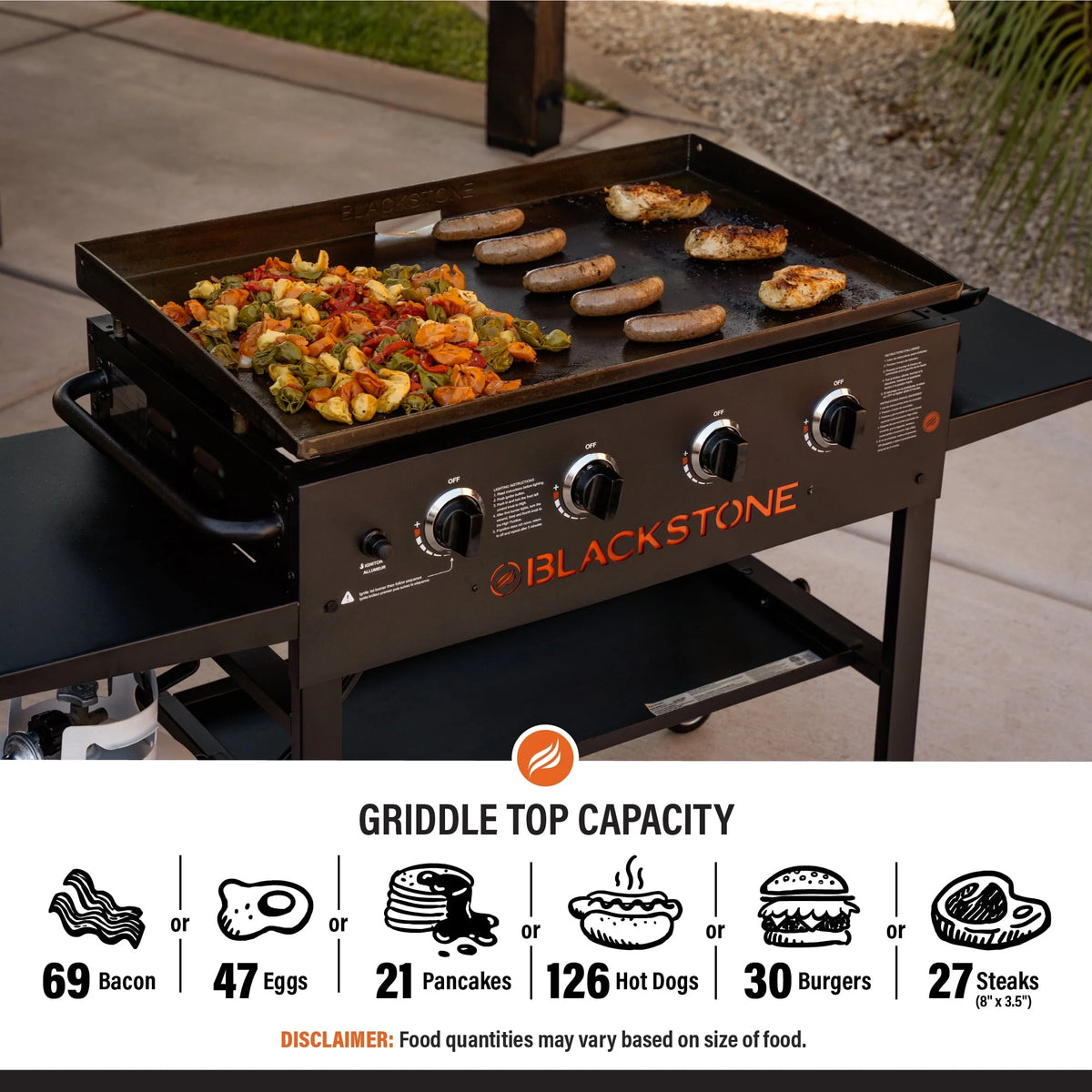 4 - Burner 36" Griddle Cooking Station with Side Shelves